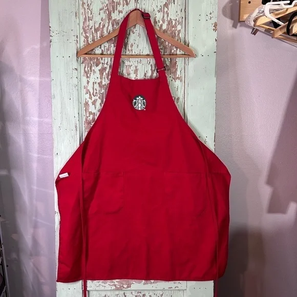 Adult unisex red Starbucks Holiday apron - Picture 1 of 5